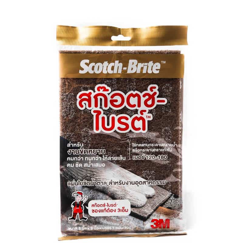 สก็อตไบรท์ น้ำตาล 3M 6″*9″ #120-180 7440