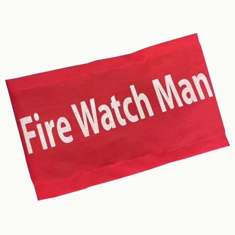 ปลอกแขนผ้า สีส้ม สกรีน FIRE WATCH MAN